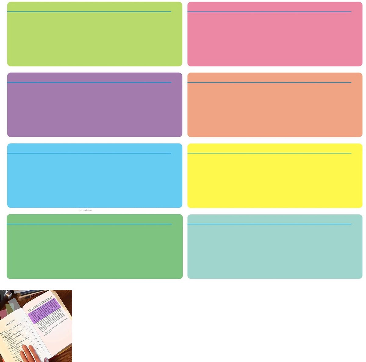 8 Stuks Leesstrips - Gekleurde Overlay Markeerstrips