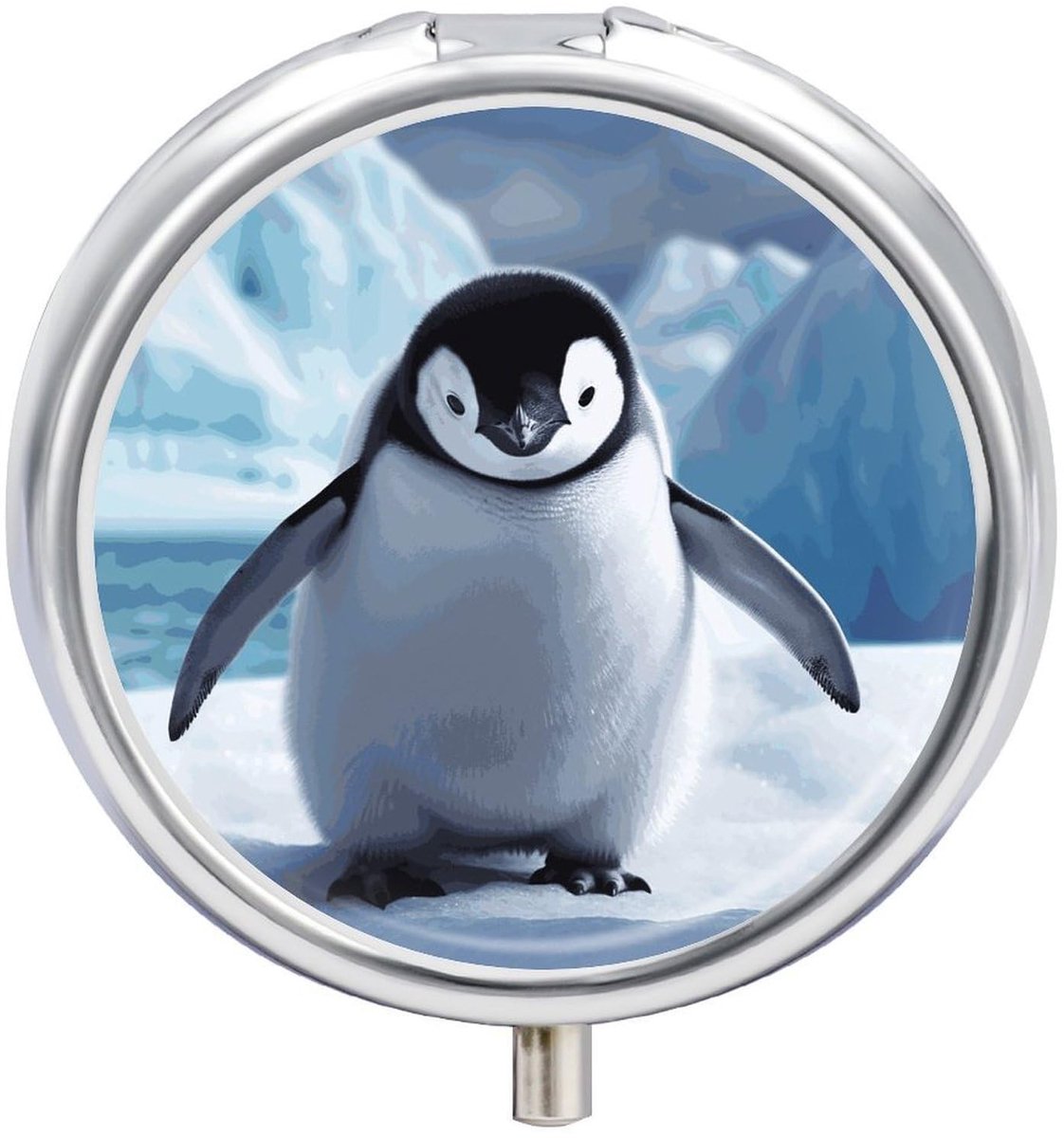Schattige pinguïns pillendoos - Draagbaar met 3 compartimenten