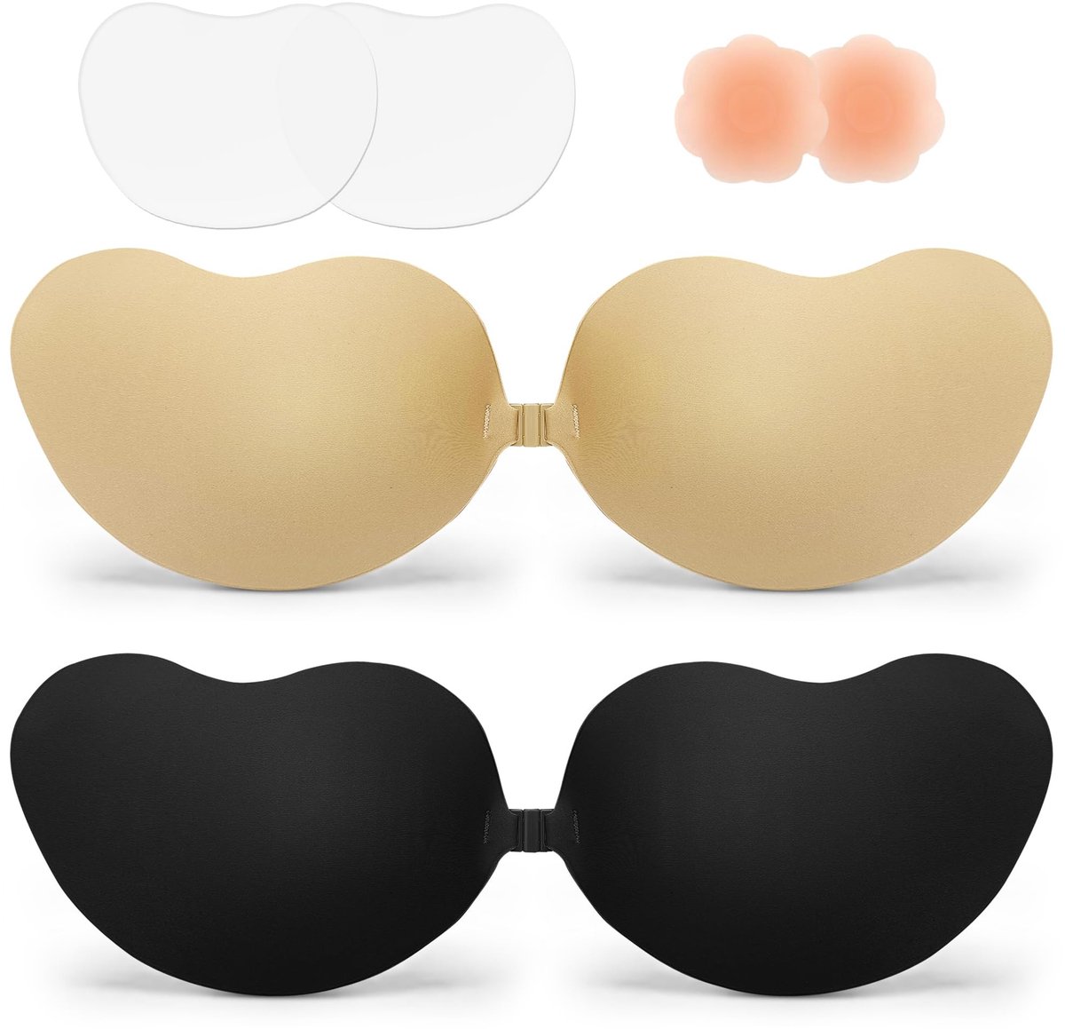 Zelfklevende Bh - 2 Stuks - Strapless en Herbruikbaar - Beige