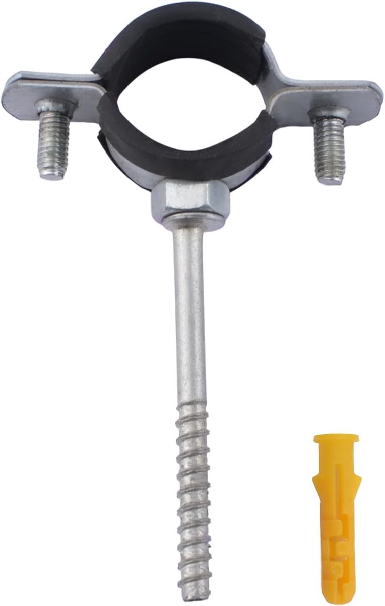 RVS Wandbeugel voor Pijpen met Leren Pads - Ondersteuning voor Waterleidingen, Diameter 25mm, Duurzaam en Slijtvast