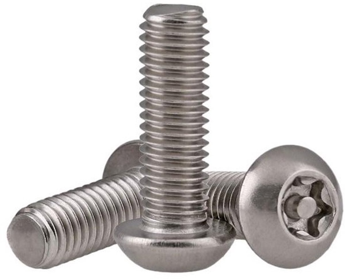 Beveiligingsschroeven - Anti-diefstal bouten Torx schroeven - Apparaten beveiligen - Met pin - M3 tot M10 - Zilverkleurig