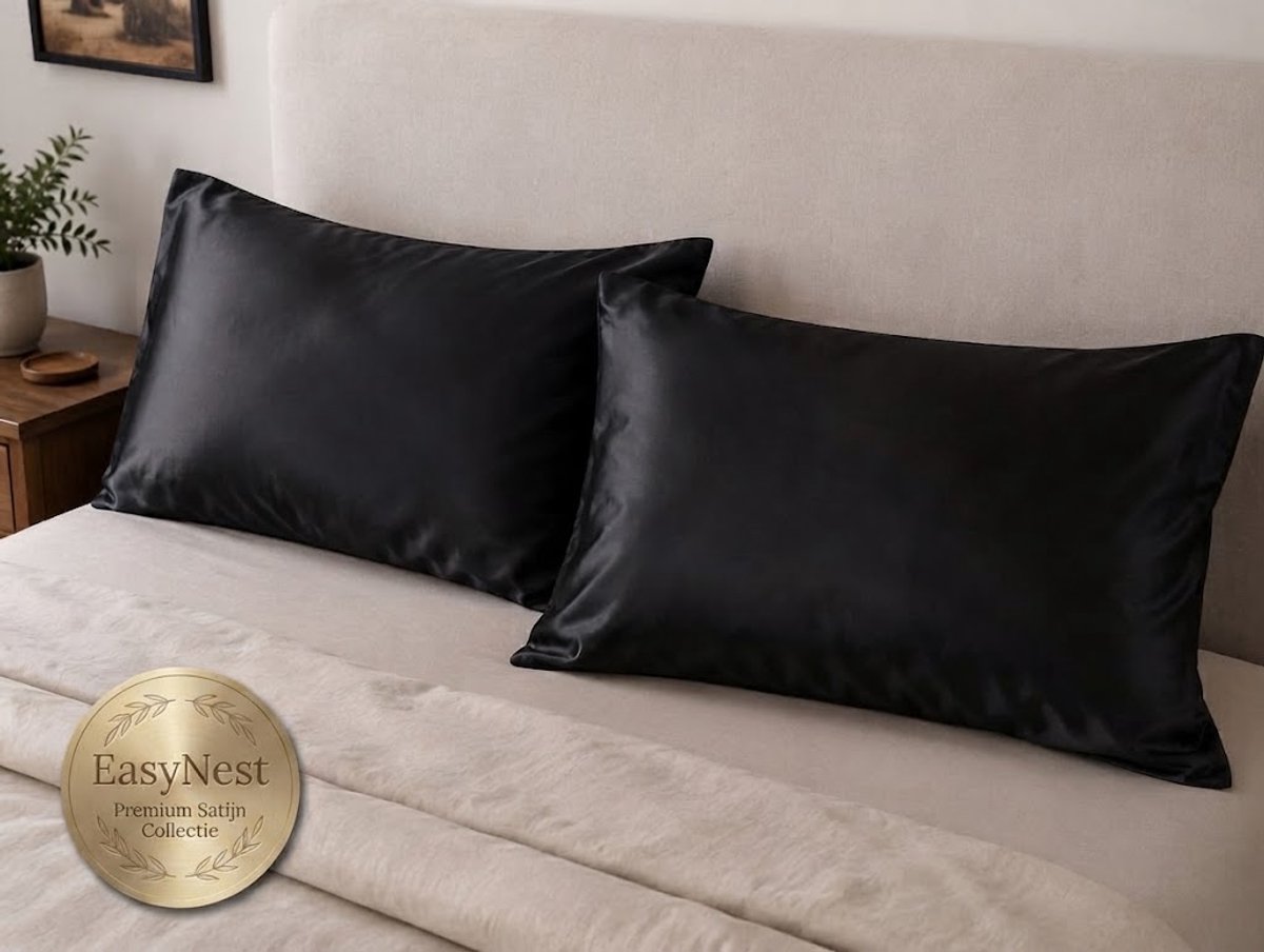 Satijnen Kussenslopen Set van 2 – Zachte Kussensloop voor Haar en Huid – Comfortabel Hoofdkussen – Luxe Slaapkameraccessoire