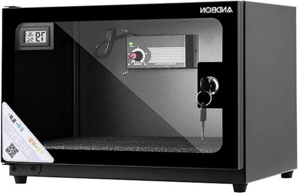 Droogkast voor Elektronica - Vochtwerende Kast - Camera Apparatuur Beschermen - Stille Werking Digitale Display - 20 Liter - Zwart