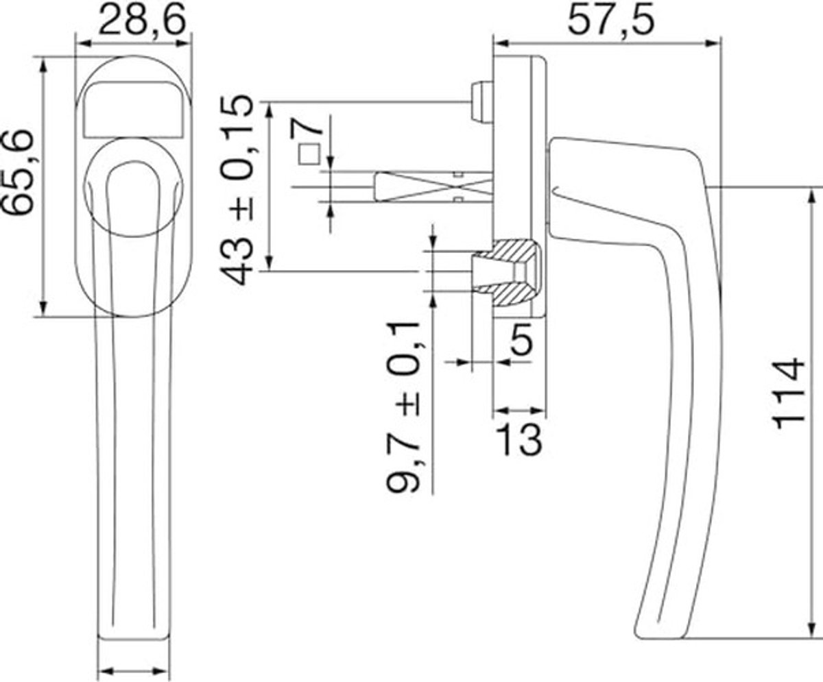 Raamhandgreep - Modern - Wit Aluminium
