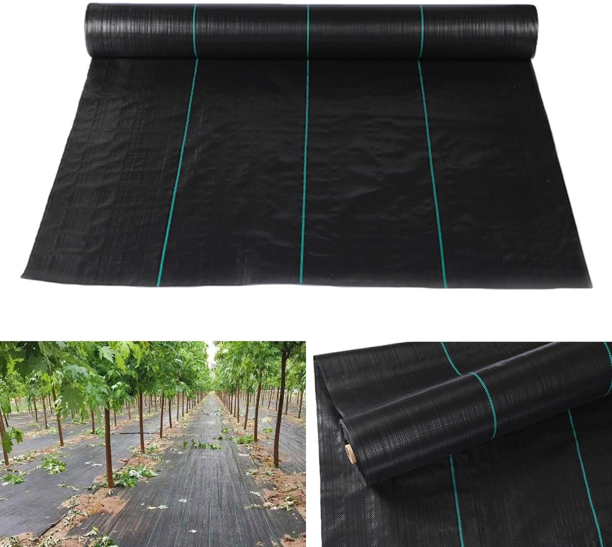 Onkruiddoek voor de Tuin - 1 m x 10 m Zwart