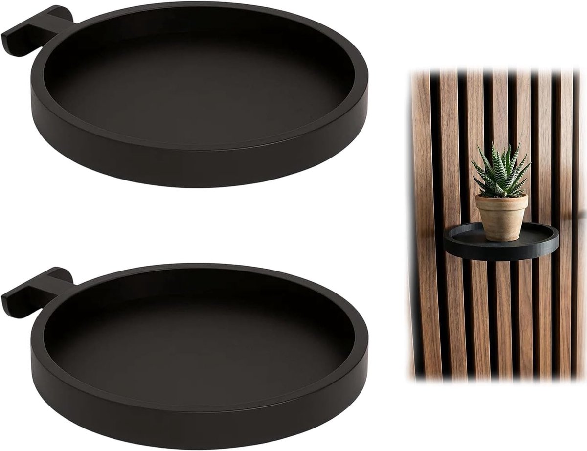 Set van 2 Akoestische Planken 13 x 11,5 cm voor Planten zonder Boorgaten - Decoratieve Plank voor Kunstplanten en Potplanten