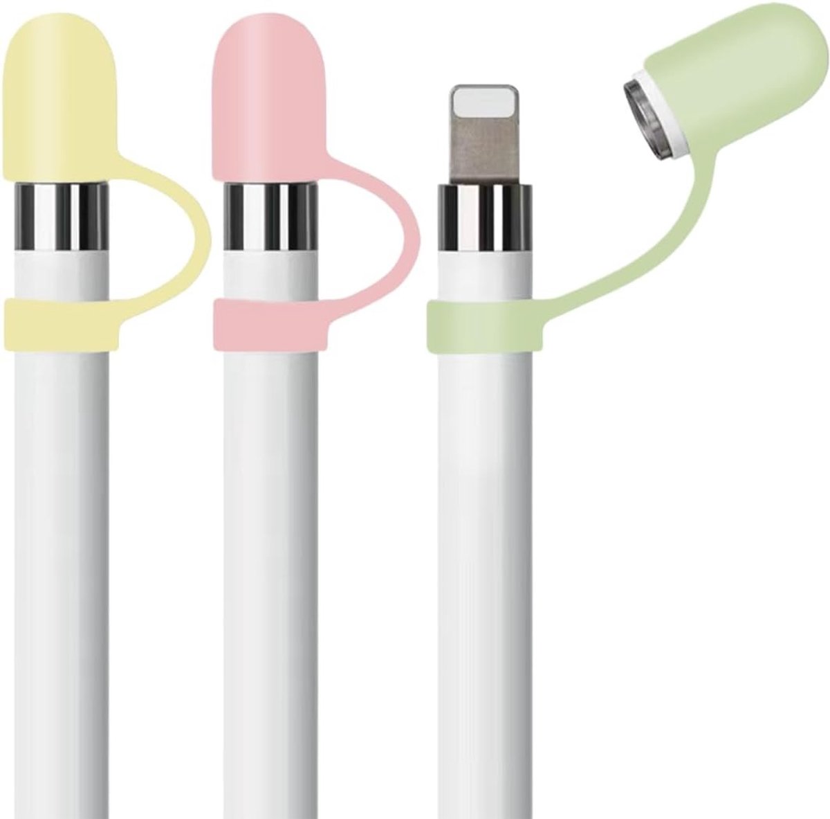 3 Stuks Antislip Siliconen Hoes voor Apple Pencil 1e Generatie, Bescherming, Verliespreventie en Comfortabel Schrijven