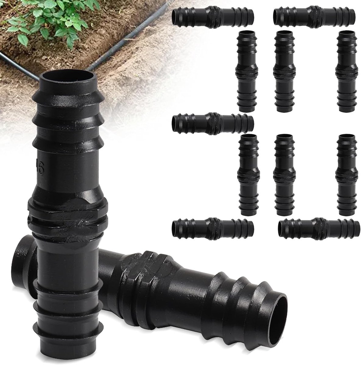 30 Stuks Slangverbinders voor Tuinirrigatie, 16mm PE Drip Hose Couplings en Verbinders voor Efficiënte Waterafgifte