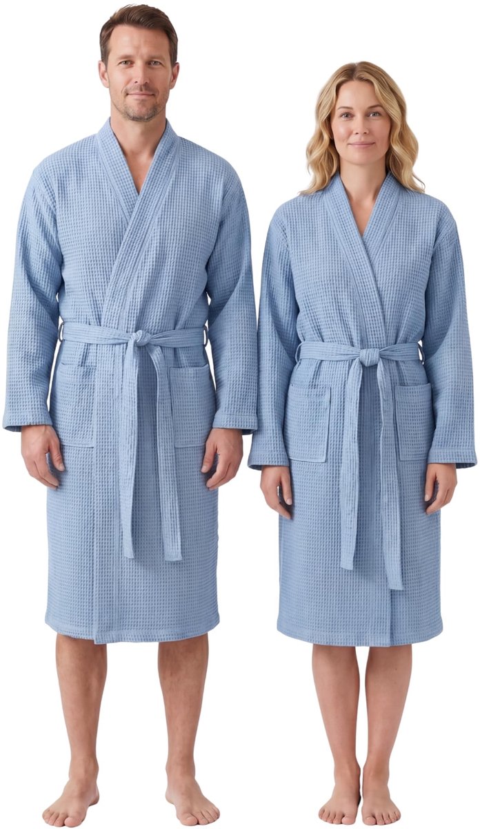 Unisex Badjas - Lichtgewicht en Ademend - Blauw