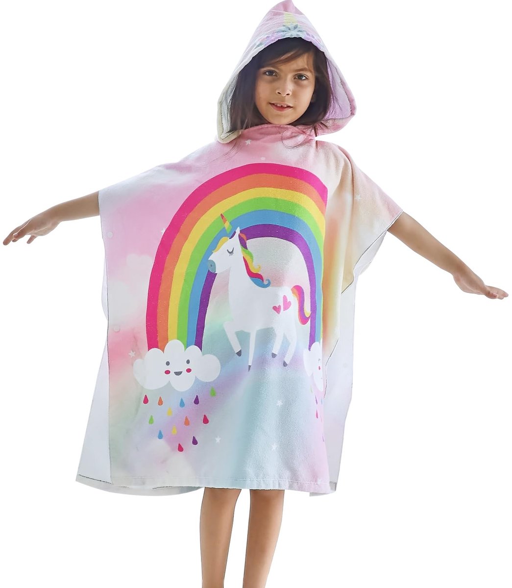 Poncho Badjas voor Kinderen - Sneldrogend en Kap