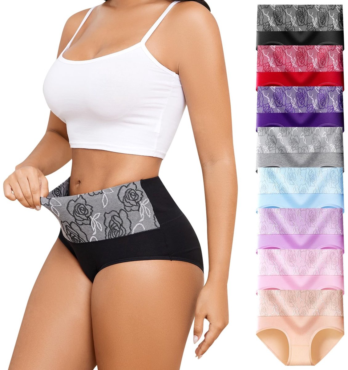 Heren Hoog Taille Katoenen Ondergoed - 8-Pack Multicolor