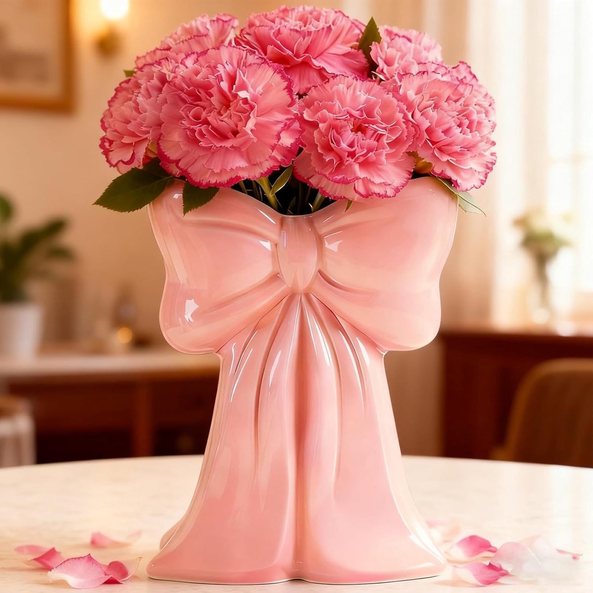 Moderne Roze Boog Vazen voor Tafeldecoratie, Keramisch, Vintage Pampasgras, Bloemenvazen voor Bruiloft en Woonkamer, Perfect voor Gedroogde Bloemen en Tulpen