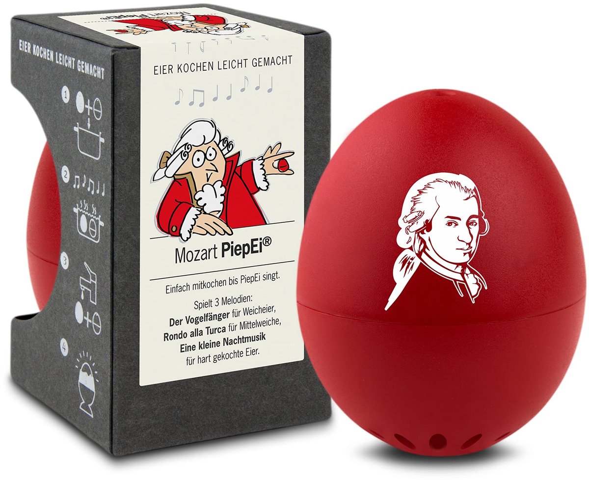 PiepEi Kooktimer - Speelt Melodie voor Perfect Gekookte Eieren - Rood