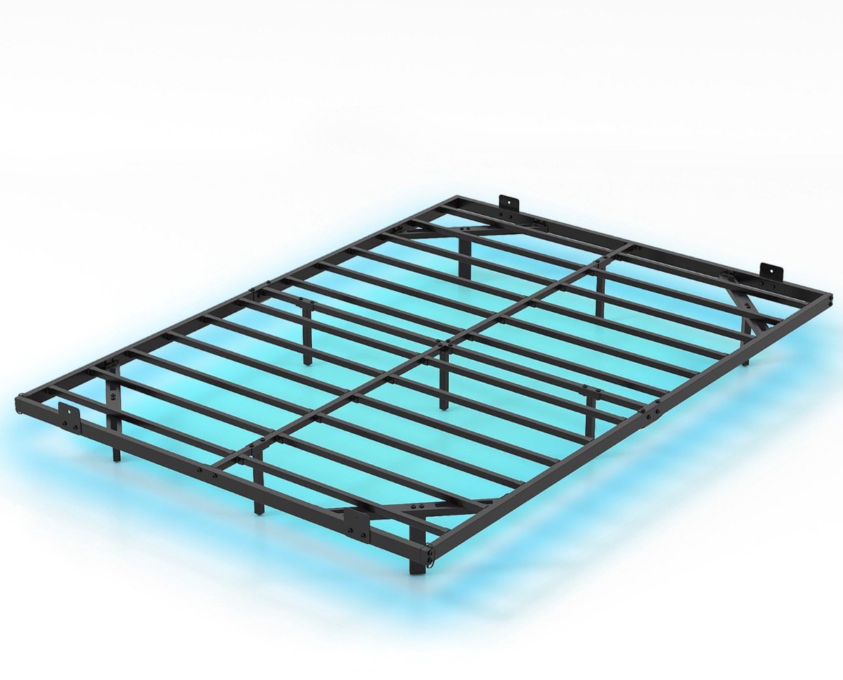 SureDeal® - Bedd - Groot Zwevend Bedframe - Ledverlichting Metalen Bedframe - 200x140x24,5 cm - Zwart