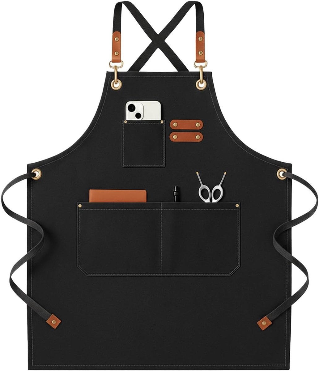 Kookschort voor Mannen en Vrouwen van Canvas - Verstelbaar met Grote Pocket, Vuilafstotend, Ideaal voor Keuken, Barbecue, Tuinieren en Klussen