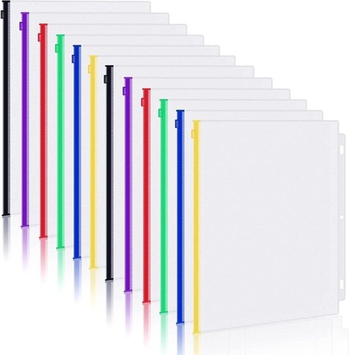 Ringmapzakken met Rits - Losse Bladzakken Showtassen - Documenten Organiseren - Waterdicht PVC Materiaal - 29 x 24.9 cm