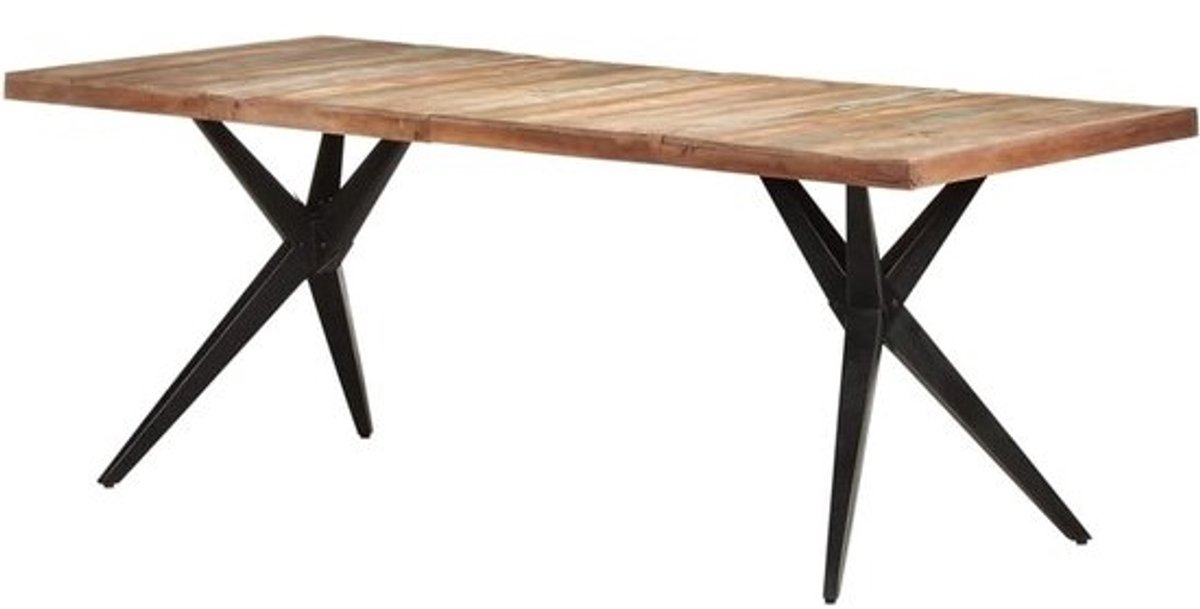 Eettafel Massief Hout - Tuintafel Terrastafel - Buiten Eten - Gerecycled Oud Hout - 200 x 90 x 76 cm