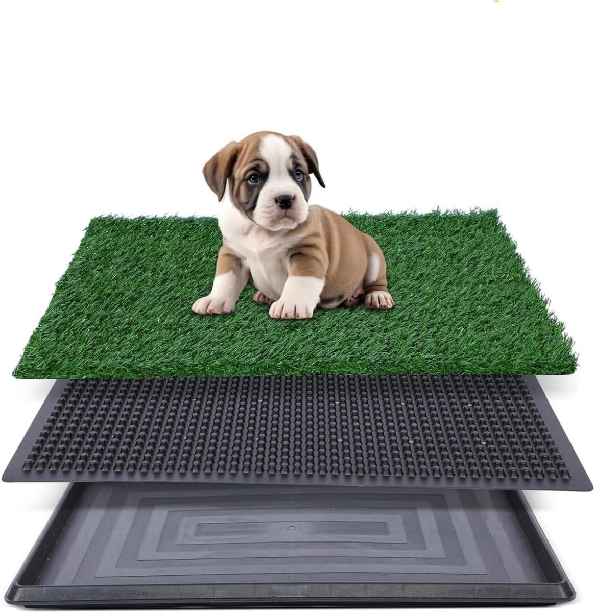 Hondentoilet van Kunstgras met Bak, Ideaal voor Thuis en Balkon, Perfect voor Puppy Training en Binnengebruik