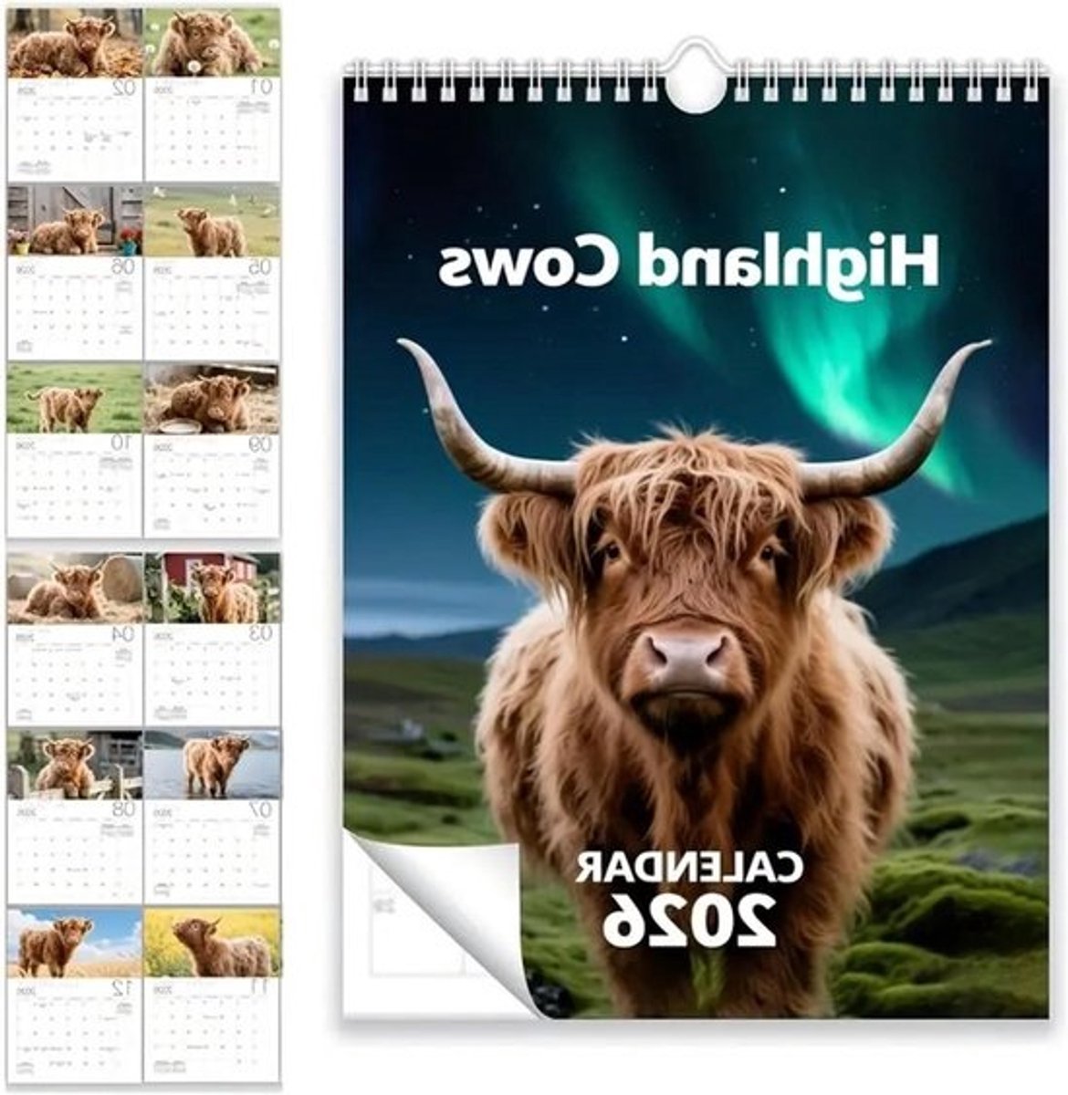 Koeienkalender 2026 - Boerderijkalender Jaarkalender - Taakbeheer - Rustieke boerderijkunst - 28 x 21 cm - Niet gespecificeerd