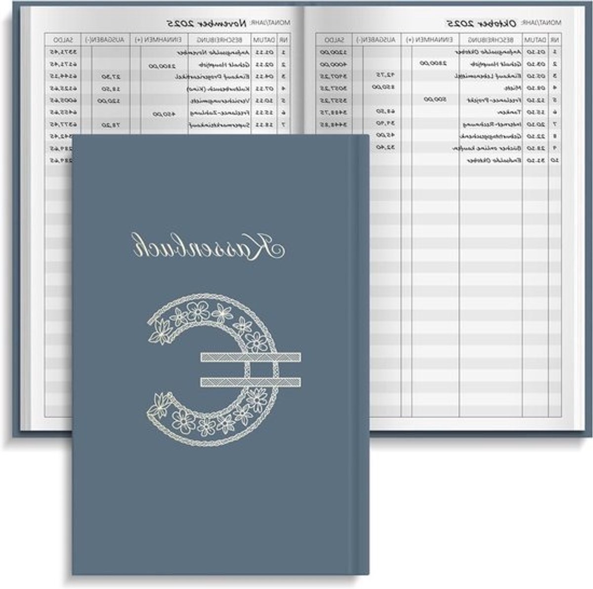Budgetboek - Financieel Logboek - Geld Beheer - Gebonden Editie - 218 x 147 cm - Morandi Blauw