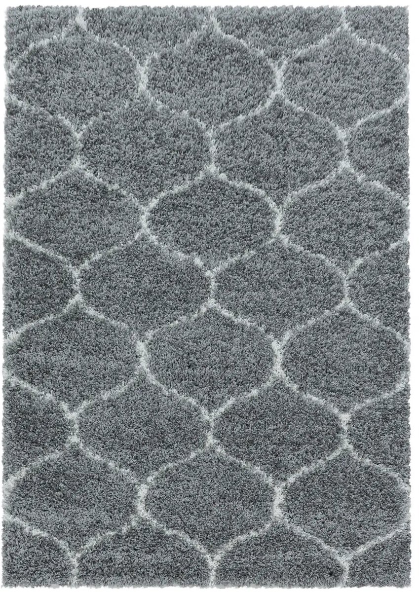 Dutch XXL Berber Vloerkleed | Tapijt | Shaggy | Salsa | Vierpassen | Grijs | 280x370 cm