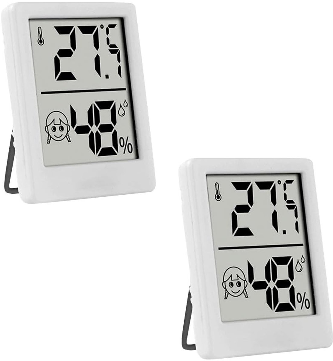 Digitale Hygrometer en Thermometer voor Binnengebruik - Vochtigheidsmeter en Temperatuurmeter voor Woonkamer, Slaapkamer en Kantoor - Wit Design