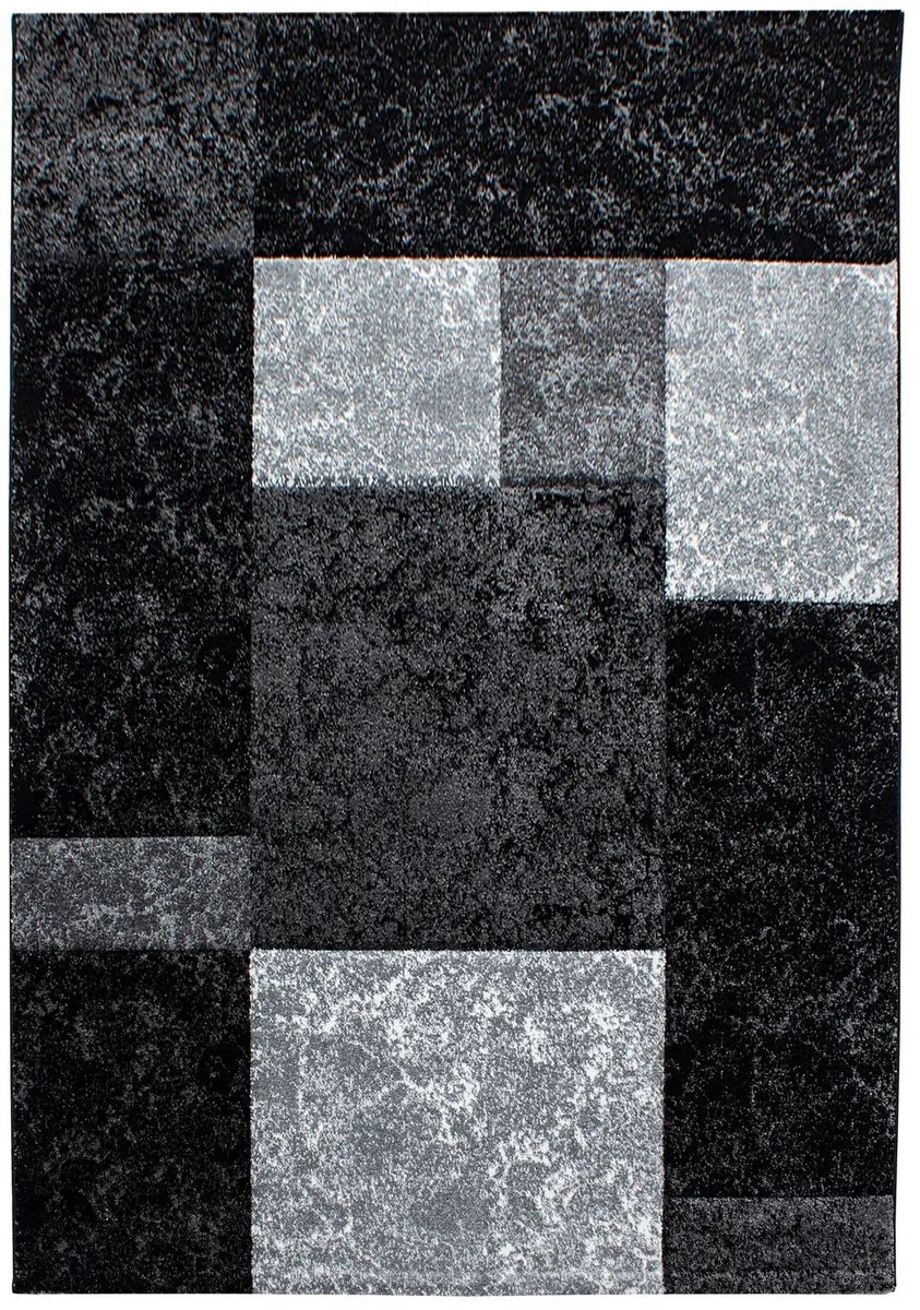 Dutch XXL Modern Vloerkleed | Tapijt | Hawaii | Tegels | Zwart | 240x340 cm