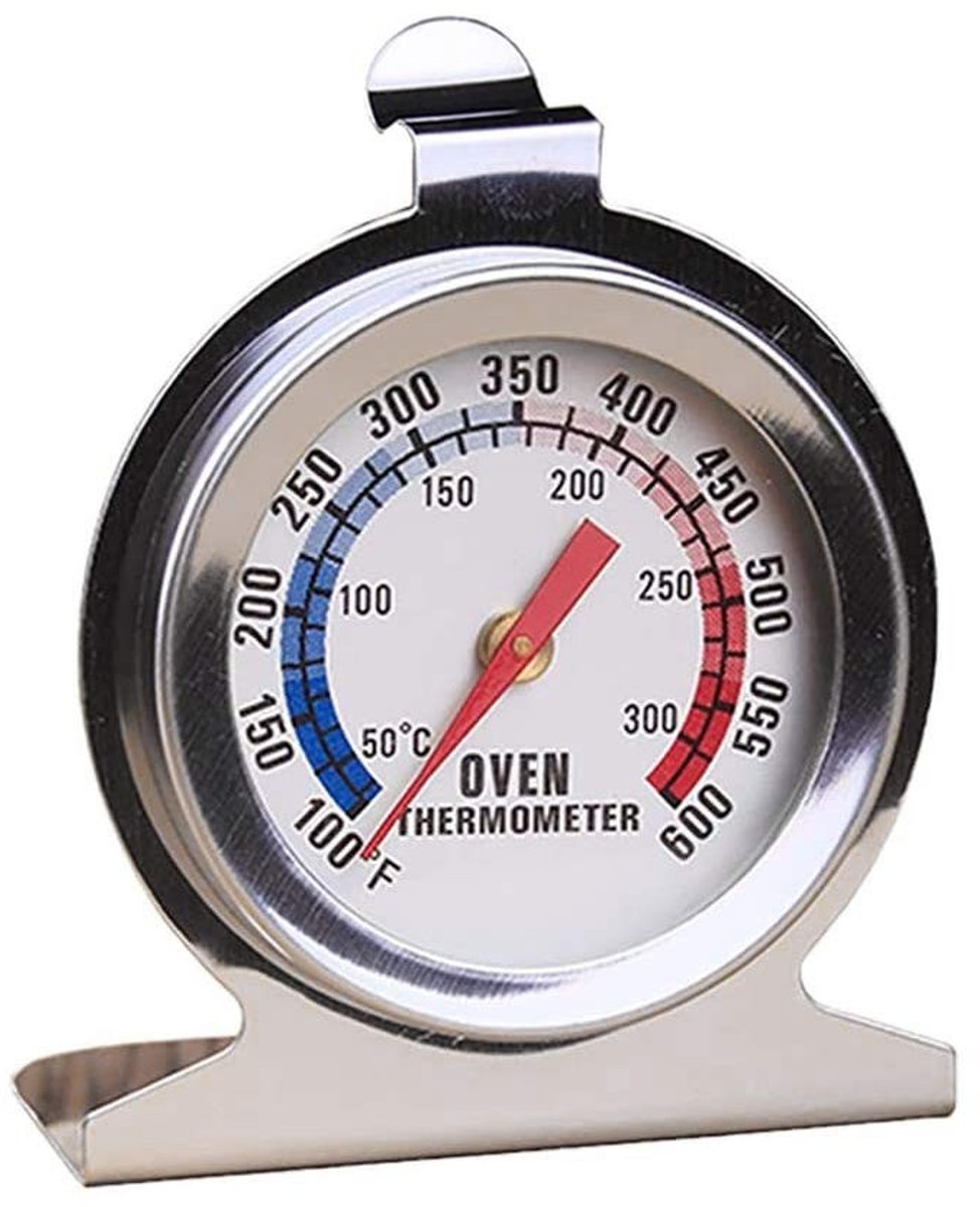 Oventhermometer van RVS voor elektrische en houtgestookte ovens, tot 300°C/600°F, nauwkeurige temperatuurmeting en duurzaam ontwerp