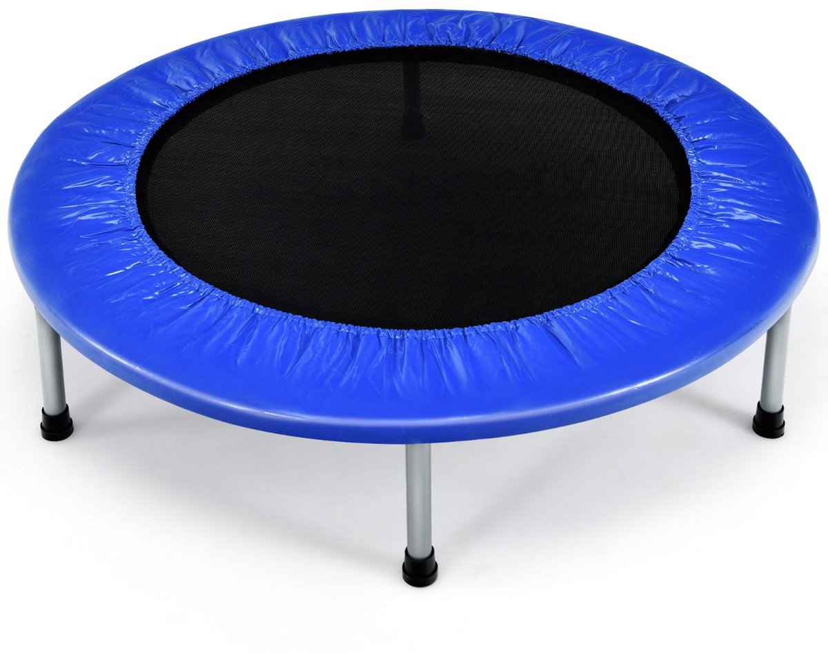 SureDeal® - Trampoline - Opvouwbare Kinderen Mini - 95,5x95,5x21,5 cm - Blauw