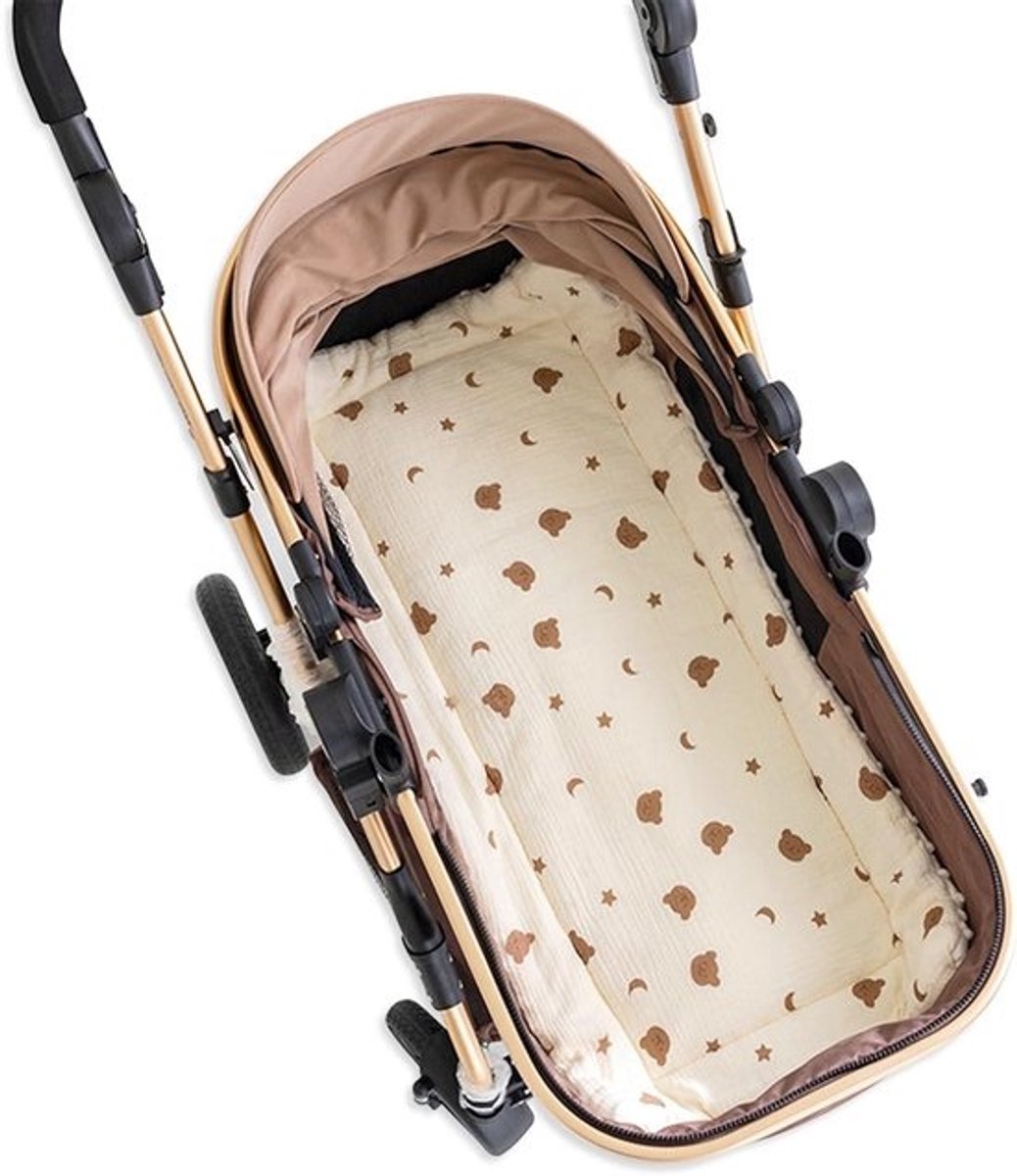 Autostoelvoering Baby - Kinderwagen Inlegkussen - Comfortabel Reizen - Dubbelzijdig Gebruik - 40 x 80 cm - Ster Beer