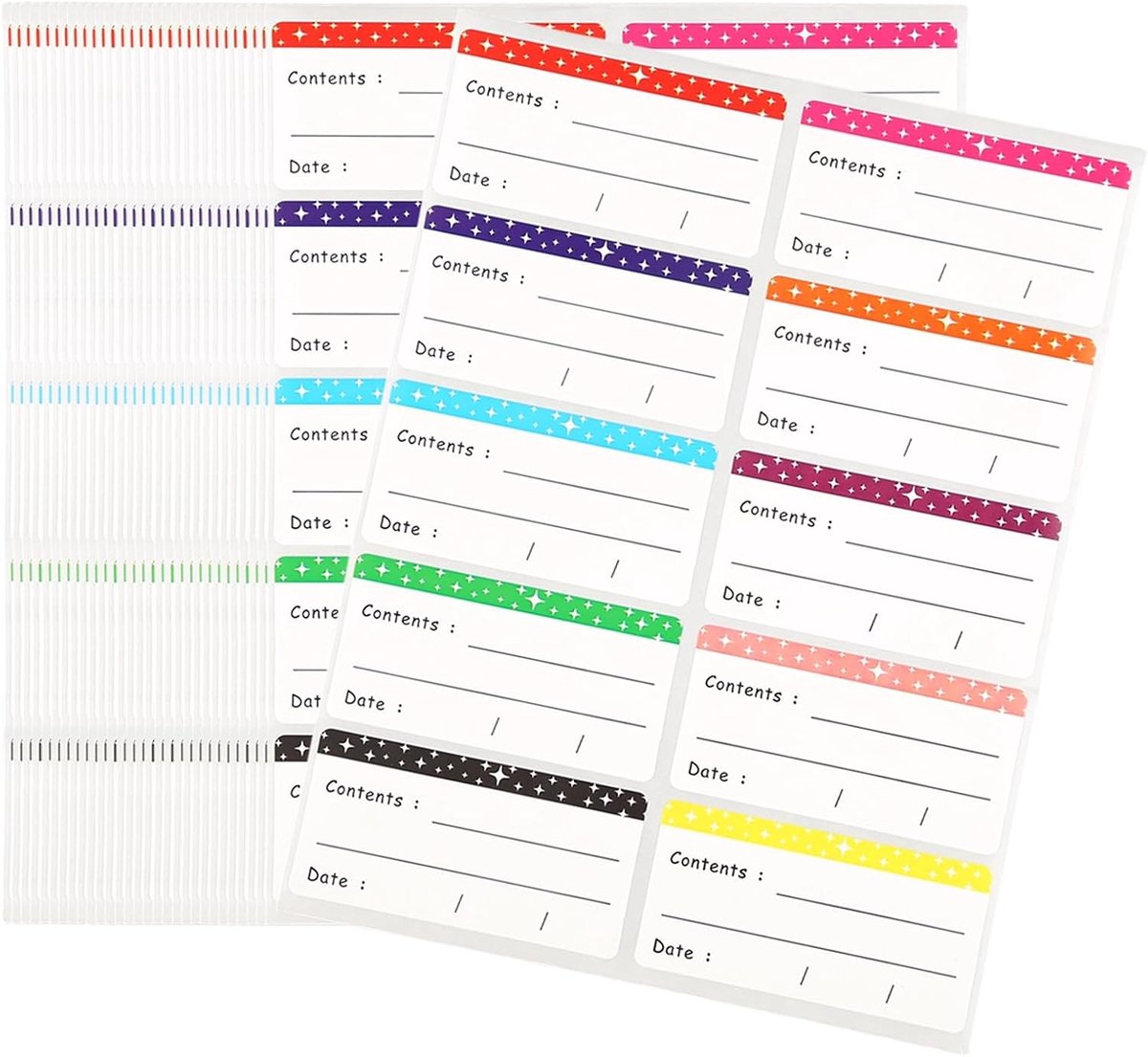 Verwijderbare vrieslabels 6 x 3 cm - 300 stuks - Kleurige zelfklevende etiketten voor glazen, jam en voedselopslag