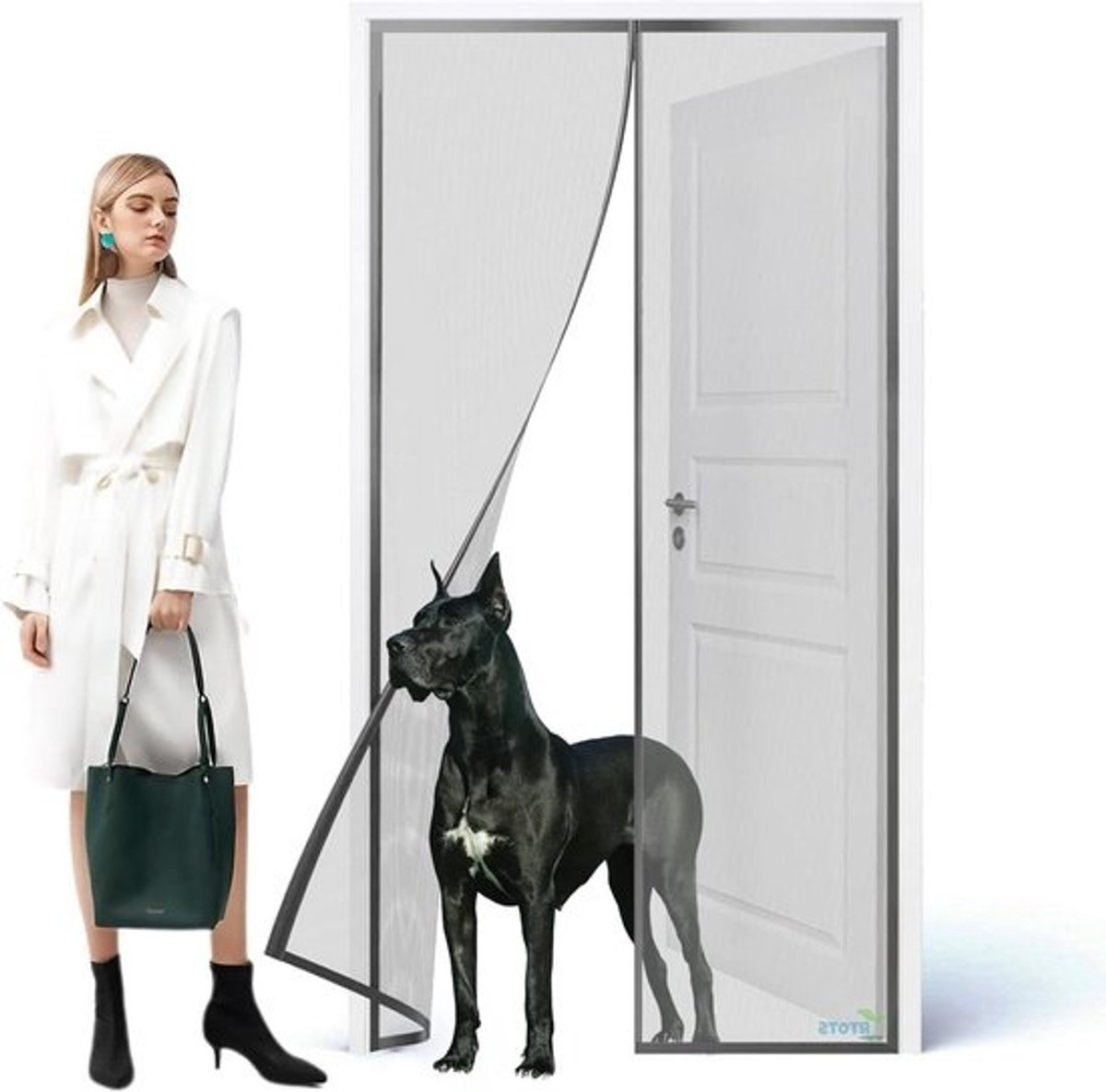 Magnetische Hordeur - Vliegenhor Deur Insectenhor - Insecten Buiten Houden - Automatisch Sluitend - 260x255 cm - Grijs