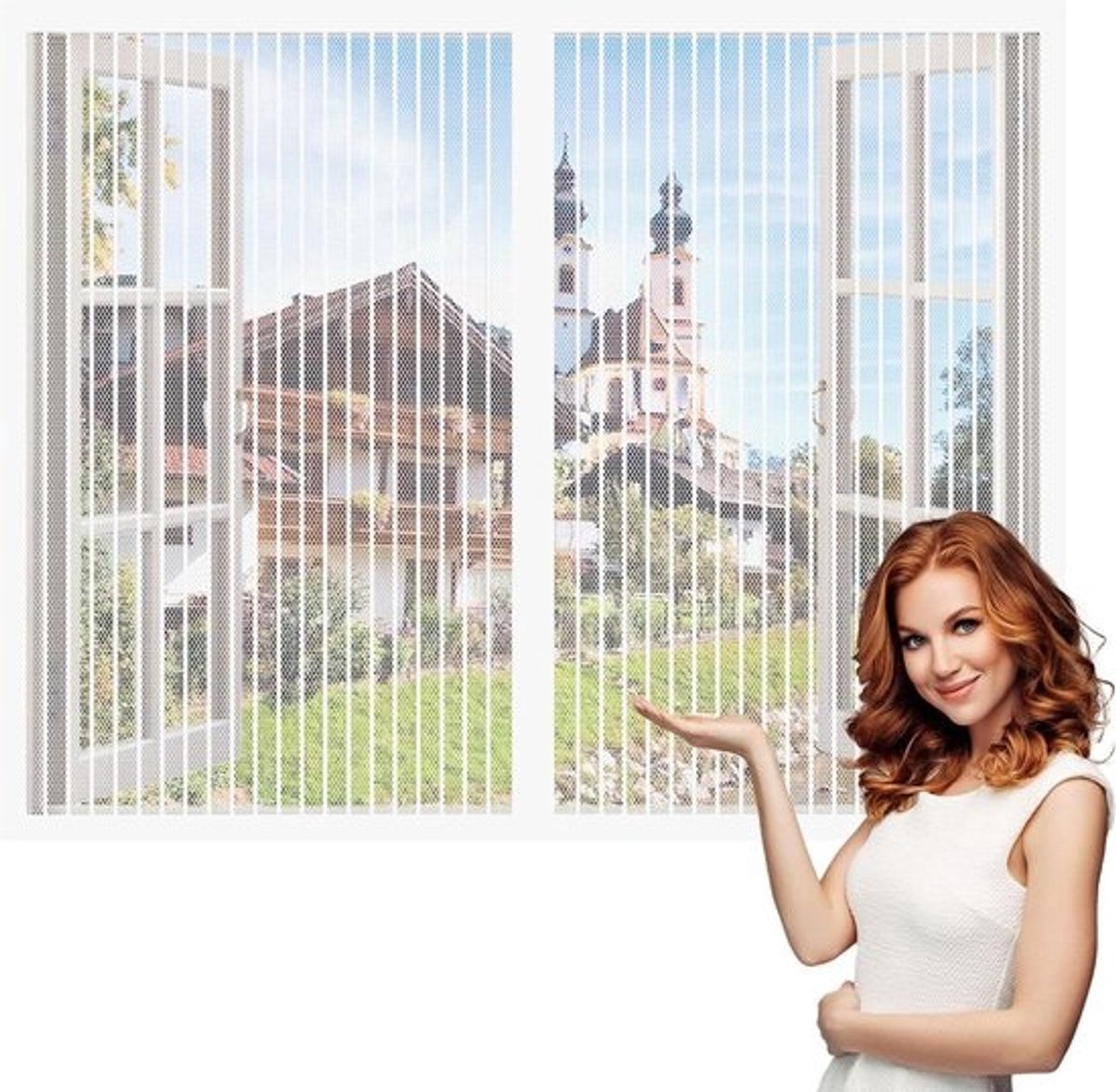 Magnetisch Hor - Vliegenscherm Gordijn - Insecten Buiten Houden - Geen Boren Nodig - 50x129 cm - Wit