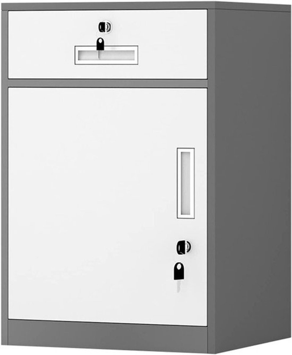 Archiefkast Metaal - Opbergkast Bureaukast - Kantoor Organisatie - Met Slot - 44x65x39 cm - A1
