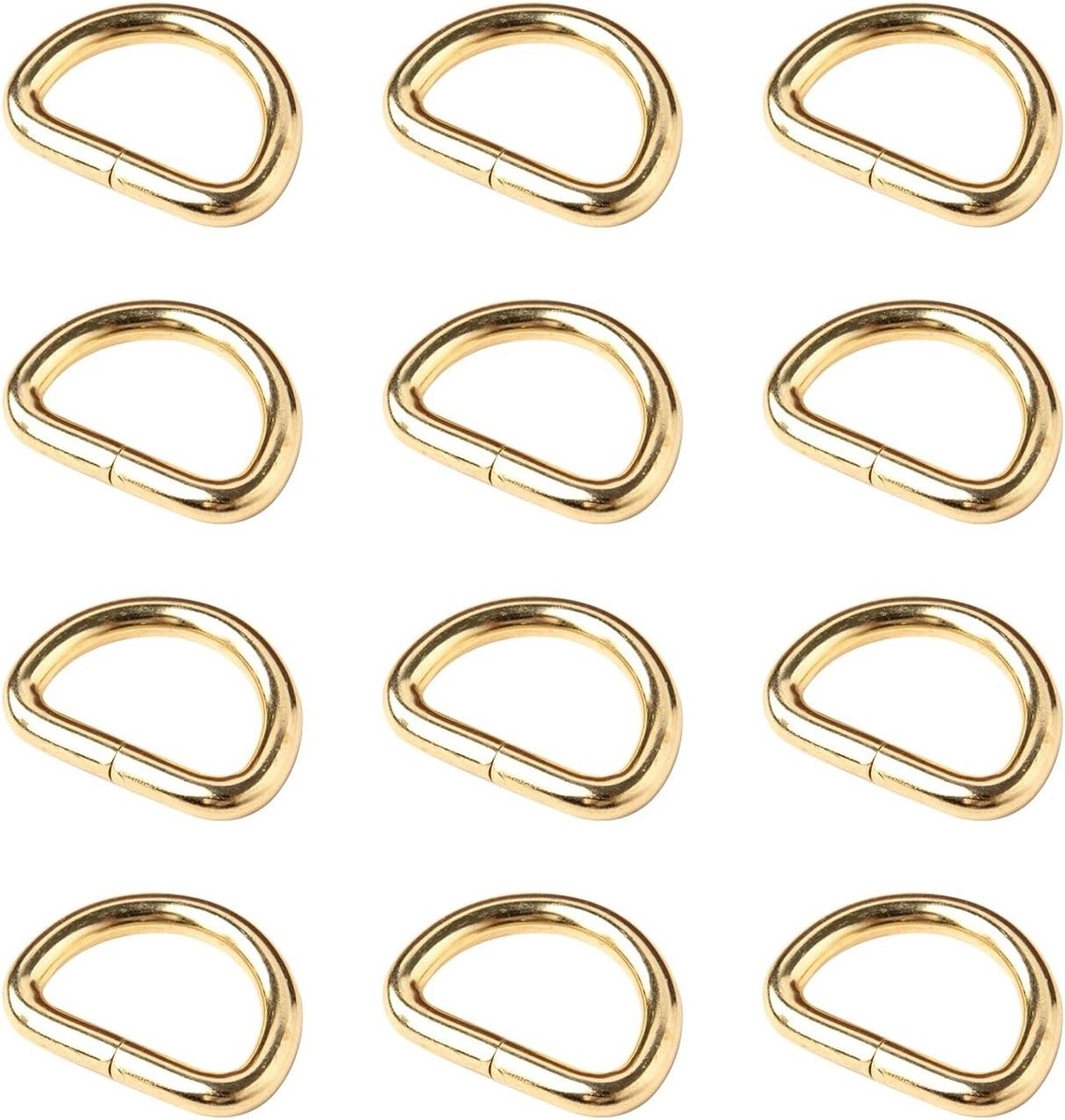 Metalen D-Ringen en Carabiners voor Tassen, Rugzakken en Handgemaakte Accessoires, 30 Stuks, 20mm x 3.8mm