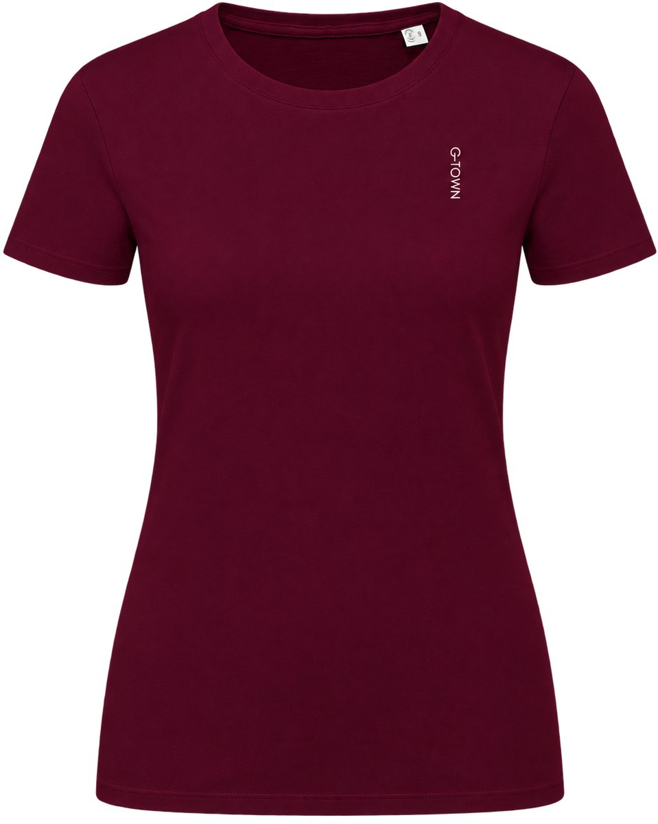 G-TOWN Burgundy Vibe – T-shirt – Dames – Maat XL – Rood