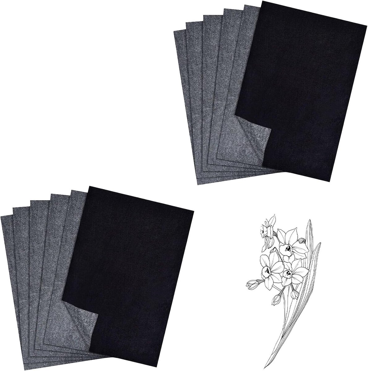 50 Stuks Afbreekpapier, Koolstofpapier en Overdrachtspapier in Zwart voor Creatieve Projecten