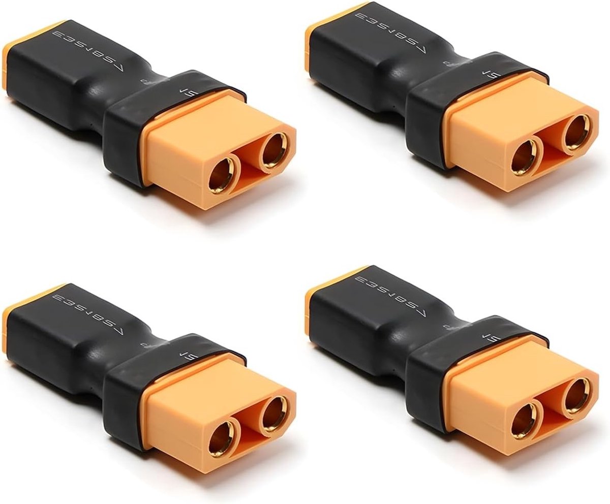 4 stuks stekkeradapter XT90 naar XT60 voor RC drones en auto's, Lipo acculader verlenging en accessoires