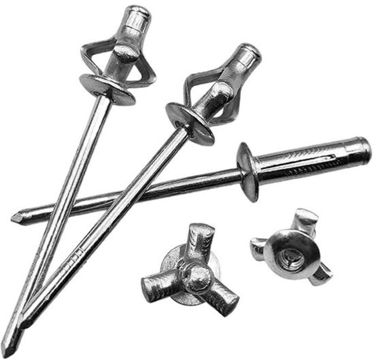 Blinde Klinknagels - Aluminium Popnagels - Bevestigen van Materialen - Grote Flens - 50 stuks - Zilver