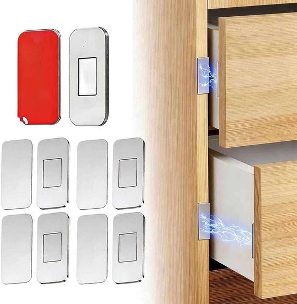 Magnetische Kastvanger - Kastdeur Sluiting - Kasten Dicht Houden - Roestvrij Staal - 5 Stuks - Zilverkleurig
