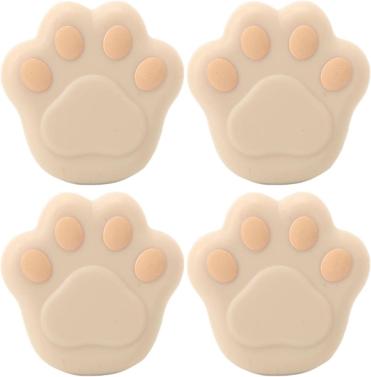 Hoekbeschermers voor Meubels in Kattenpootvorm - 12 Stuks Silicone Hoek- en Randbescherming voor Flexibele Meubelhoeken en Stoten (Apricot)