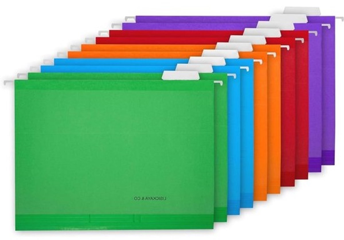 Hangende Bestandsmappen - Archiefmappen A4 - Documenten Sorteren - Duurzaam 220 g/m² papier - 50 stuks - Gemengde Kleuren