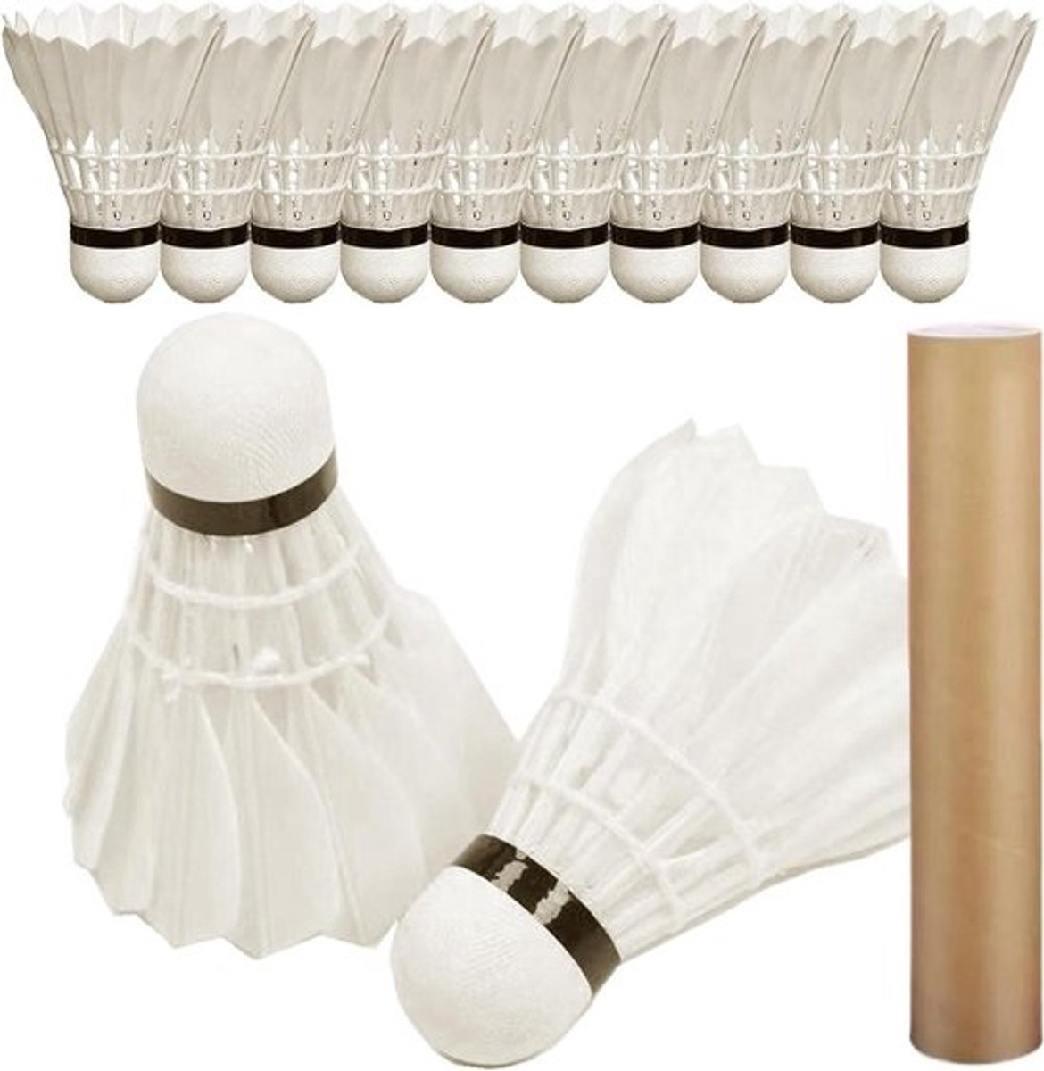 Badminton Ballen - Vliegende Ballen - Sport Training - Duurzame Ganzeveren - 12 Stuks - Wit