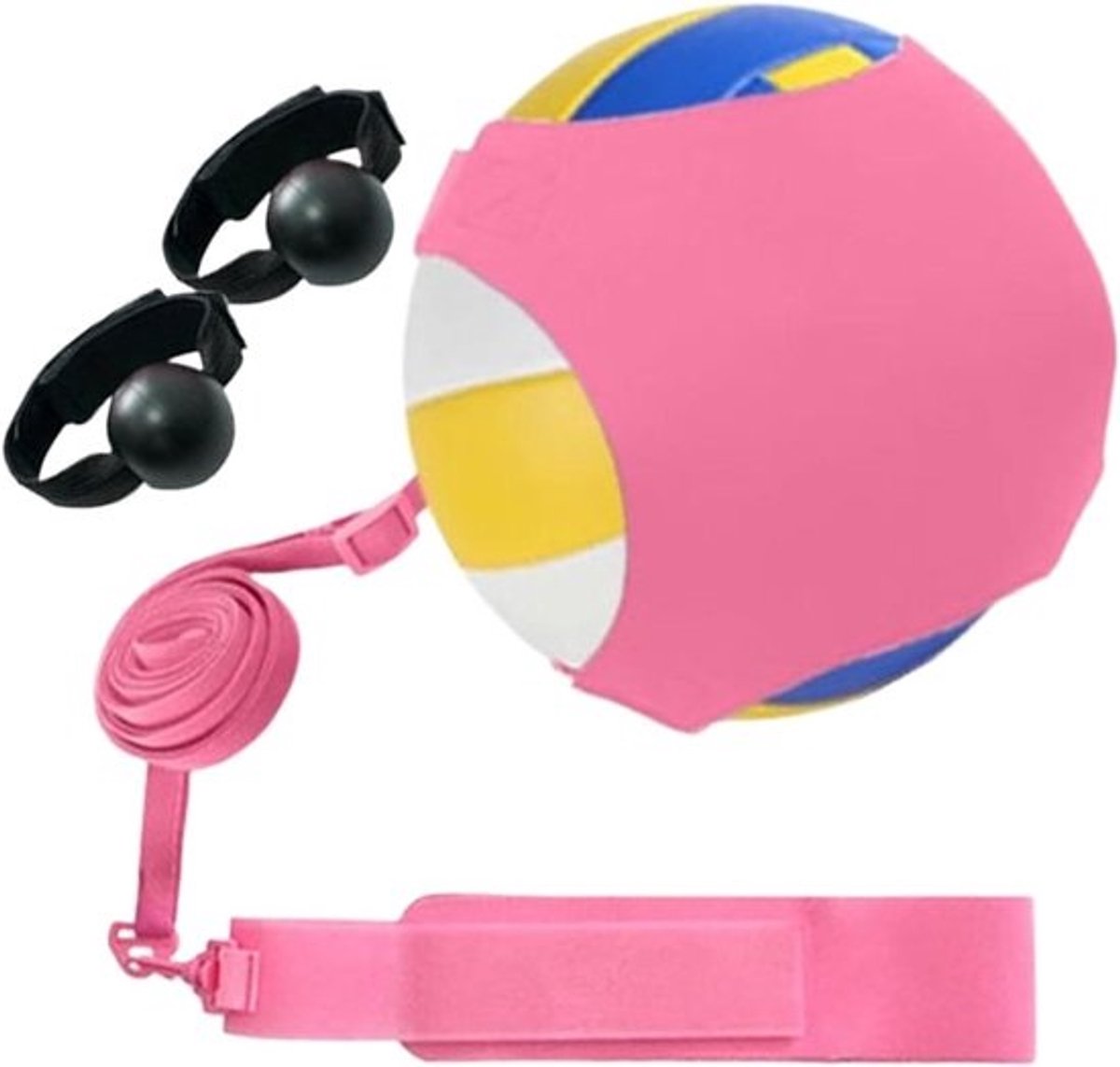 Volleybal Trainingsapparaat - Springtrainer Armtrainer - Volleybal Techniek Oefenen - Automatische Balterugloop - Verstelbaar - Zwart