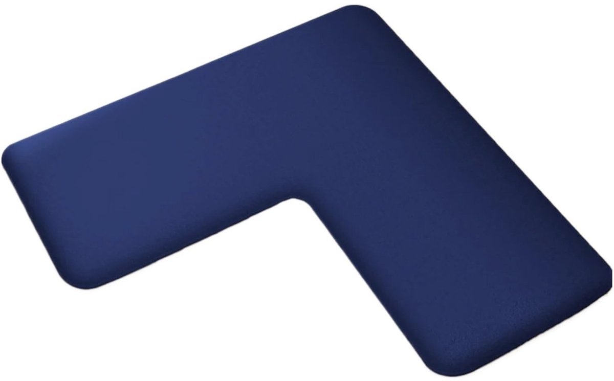 L-vormige Badkamermat - Antislip en Vuilafstotend - Blauw