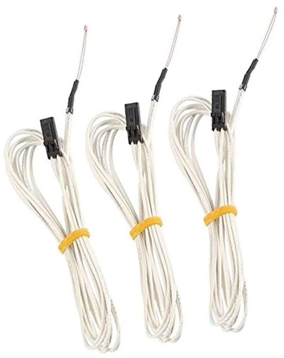 3x Thermistor - Temperatuursensor Hittevoeler - 3D Printen - Nauwkeurige Temperatuurdetectie - 1 meter bedrading - Niet gespecificeerd