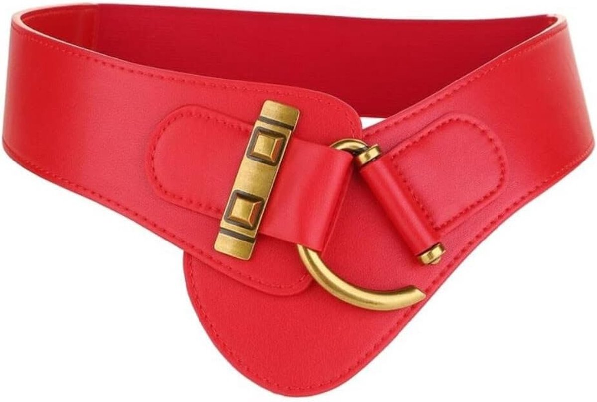 Brede Leren Tailleband voor Dames - Elastische Tailleband voor Jurken en Jassen, Modieuze Accessoire