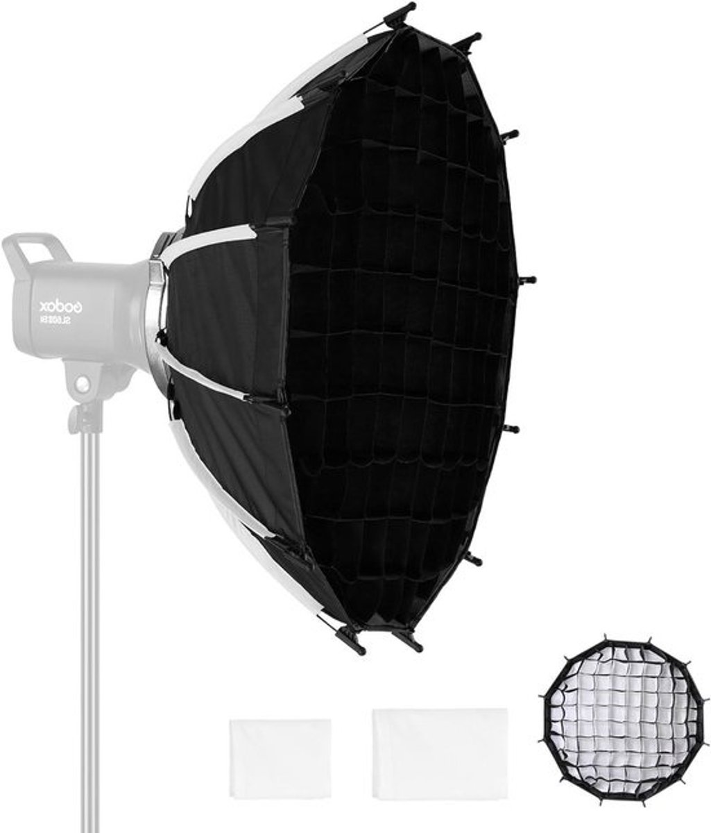 Parabolische Softbox - Fotostudio Softbox - Professionele Belichting - Snelsluitingsmechanisme - 60 cm - Zilver