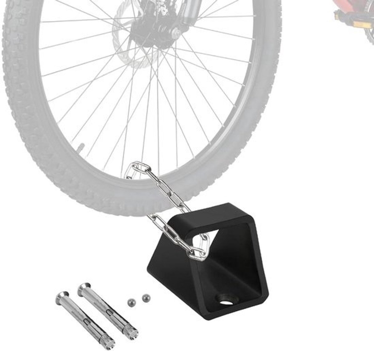 Grondanker Motorfiets Fiets - Muuranker Universeel - Diefstal Beveiliging - Eendelige Vorming - 145 x 123 cm - Grijs