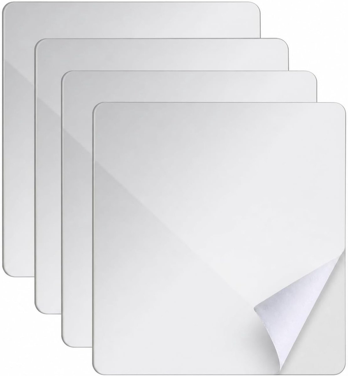 Zelfklevende spiegeltegels 20 x 20 cm - Set van 4 - Decoratieve wandspiegels voor interieur en DIY projecten
